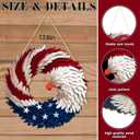 2026 Eagle Flag Wreath, 250th Anniversary Patriotic Eagle Wreath, Red White and Blue with Stars, Independence Day 4th of July Front Door Wall Decor (Medium-2D, Round)