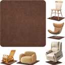 Recliner Pads for Hardwood Floors, Non Slip Recliner Grippers, Furniture Pads Floor Mats for Carpet, Anti Slide Office Chair Mat for Floor Protector, 35"x35" (1 Pack Brown
