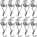 E BAVITE Magnetic Hooks,80LB+ Magnet Hooks Heavy Duty with Swivel Swing 10 Pack Strong Neodymium Magnetic Hook for Cruise Cabins Refrigerator Hanging Garage Workshop Office and Kitchen Silver