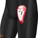 Shock Doctor Compression Shorts with Protective Bio-Flex Cup, Moisture Wicking Vented Protection, Youth Size (Black), XL