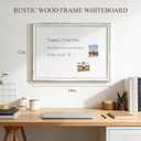 Magnetic White Board for Wall, 18" x 12", Rustic Whitewashed Wooden Frame