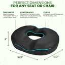 Donut Gel Sitting Pillow - Orthopedic Memory Foam for Tailbone Pain, Hemorrhoid, Bed Sores, Postpartum, Prostate, Coccyx & Sciatica Pain Black