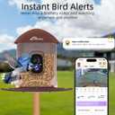 Smart Bird Feeder with Camera Solar Powered, 2.5K HD Birdwatching Camera with Free AI Bird Identification, Instant Notifications & Auto Video Capture, Brown
