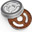 Stainless Steel Non Slip Slow Feeder Dog Bowl, 4 Cup Metal Dog Food Bowl for Medium and Large Dogs, Slows Down Fast Eating Pets, Fun Bloat Stop Pet Bowl (4 Cups/ 2.0" Deep (Max 6Cups))