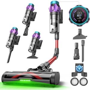 Ultenic Cordless Vacuum Cleaner, 55KPA/650W/80Mins, Cordless Stick Vacuum with 180Bendable Wand, Touch Screen, Anti-Tangle Brush, Self-Standing, Vacuum Cleaners for Home/Floor/Pet Hair/Carpets