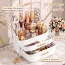 NestOrganix Makeup Organizer Skincare Organizers - Cosmetic Display Cases with Transparent Cover, SkinCare Organizers for Bathroom Countertop, Bedroom Vanity Desk, Lipstick Organizer, White