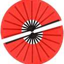 13inch Large Rave Fan Popping Fan Clacking Fans for Line Dancing,Hand Fans for Women Foldable,Boots on The Ground Fan,Portable for Outdoor,Wedding,Party,Decoration(Red+Black Ribs,2 Packs)
