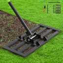 Lawn Leveling Rake, 17” x 10” Ground Leveler
with 6.5FT Alloy Steel Handle Rakes for Lawns, 0-180° Adjustable Ground Leveler Tool for Yard, Level Soil Sand Dirt Surfaces