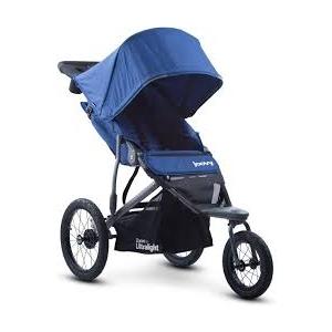 Joovy Zoom360 Ultralight Jogging Stroller Featuring High Child Seat, Shock-Absorbing Suspension, Extra-Large Air-Filled Tires, Parent Organizer, Air Pump, and Easy One-Hand Fold (Blue)