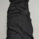 BEAGIMEG Women's Sexy Ruched Sleeveless Deep V Elegant Cocktail Evening Party Maxi Dress, Medium, Black 