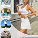 DLOODA Womens Skort Tennis Skirt with Pocket Shorts Mini Golf Skirts High Waisted Athletic Skorts Summer Workout (White, XS)