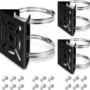 MorningRo 3 Pcs Universal Vertical Pole Mount for Security Camera Wall Mounting Bracket with 6 Loops Solid Metal Pole Bracket for CCTV Camera Indoor Outdoor Solar Panel LED Wall/ Stage Light (Black)