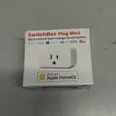 SwitchBot Smart Plug Mini, 15A Energy Monitoring, WiFi & Bluetooth Outlet, Compatible with Alexa, Google Assistant, Home Assistant, App Control, Timer Function, No Hub Required, Compact Design