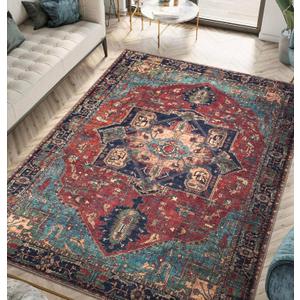 Keen Home Design 4x6 Rug - Machine Washable Area Rug with Non-Slip Backing, Ideal for Living Room, Dining Room, Bedroom - Vintage, Easy Clean, Durable, Low Pile Rug - (4' x 6') (Navy Blue/Red) Keen Home Design 4x6 Rug - Machine Washable Area Rug with Non-Slip Backing, Ideal for Living Room, Dining Room, Bedroom - Vintage, Easy Clean, Durable, Low Pile Rug - (4' x 6') (Navy Blue/Red)
