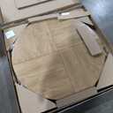 LITTLE TREE Round Dining Table for 4-6 People, 47 Inches Dining Room Table with Wooden Pedestal Base, Circle Kitchen Tables for Dining Room, Kitchen, Living Room, Oak