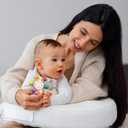 2PCS Baby Sensory Teething Toys-Rattle Stick,Food Grade BPA Free Chew Toy,Grip Strengthening Handle for Hearing Teeth Development,Infant Learning Toys for Aged 0-36 Months (Pink+Blue)