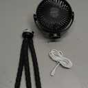 Momcozy 8000mAh Portable Stroller Fan | 27H Ultra-long Battery Life | Detachable 4 Speed 360Rotate | 2 Modes LED Night Light, USB Rechargeable Handheld Cooling Fan for Travel, Car Seat, Bedroom (Black)