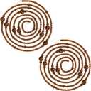 2PCS Christmas Wood Beads Garland 24 Feet Wooden Bead Garland Boho Ornaments for Christmas Tree, Xmas Vintage Rustic Farmhouse Round Craft Bead Hanging Holiday Decorations(Coffee)