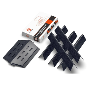 Genesis Grill Parts for Weber Genesis 300 Series Grills with Front Control Knob, Genesis E310 E320 E330 S310 S320 S330, 17.5" Flavorizer Bars and Heat Deflectors for Weber 7620 7621, Porcelain Steel