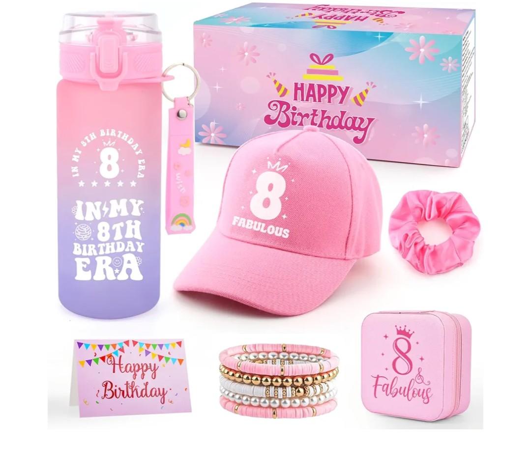 Gifts For 8 Year Old Girls, 8Year Old Girl Birthday Gift 8th Birthday Gift For Girl Ideas For Daughter Niece Sister Granddaughter Cool Things For 8 Year Old GirI Gifts Water Bottle And Baseball Cap
