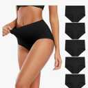 Molasus Women's Cotton Underwear High Waisted Full Coverage Ladies Panties (Regular & Plus Size L