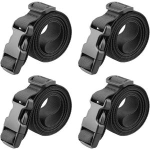 MAGARROW 10' 13' 16 feet Long 1" Strap Buckle Packing Straps Adjustable 1-Inch Belt (1" Wide - 16ft Long, Black (4-Pack))
