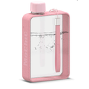 Mochic 13oz Flat Portable Travel Mug Handbag Slim Cold Flask | BPA Free A5 Water Bottle Tritan Plastic | Sports, Camping, Gym, Fitness, Outdoor - Leak Proof. 380ml (Pink)