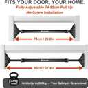 Adjustable Doorway Pull Up Bar No-Screw 440lbs | Fits 29.1-37.4in (74-95cm) door frames with 360° lock & foam pads + 2 spare pads. Home chin-up
