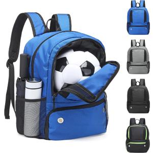 Soccer Backpack for Men Women Athletes, Equipment Bags with Ball Holder, Basketball Volleyball Backpack Water Resistant (Blue)