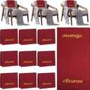 12 Pcs Reserved Signs for Church Pews 22 Inch Reserved Signs for Chairs Cloth Placeholder for Restaurant Wedding Meeting and Event Parties(Burgundy and Gold)