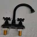 4-Inch Bathroom Sink Faucet Matte Black, Vintage 2-Handle Centerset Vanity Faucet for Bathroom Sink (Vintage 4" Centerset)