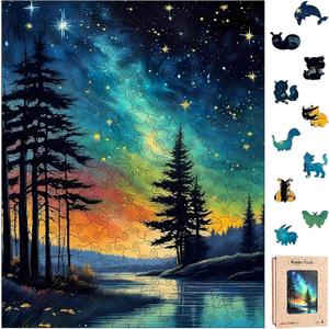 Wooden Puzzles for Adults, Unique Animal Shaped Wooden Jigsaw Puzzles for Adults, Wood Puzzles Adult for Family Game Birthday Gift with Exquisite Wooden Box (11.2 x 14.1in, 270pcs)