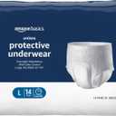 Amazon Basics Unisex Protective Underwear, Overnight Absorbency, Large, 14 Count, (1 Pack of 14)