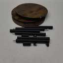 Small Round End Table - 3 Tier Design Accent Table, Narrow Side or Bedside Stand, Industrial Vintage Nightstand for Bedroom, Living Room, or Small Spaces, Rustic Brown (1 Pack)