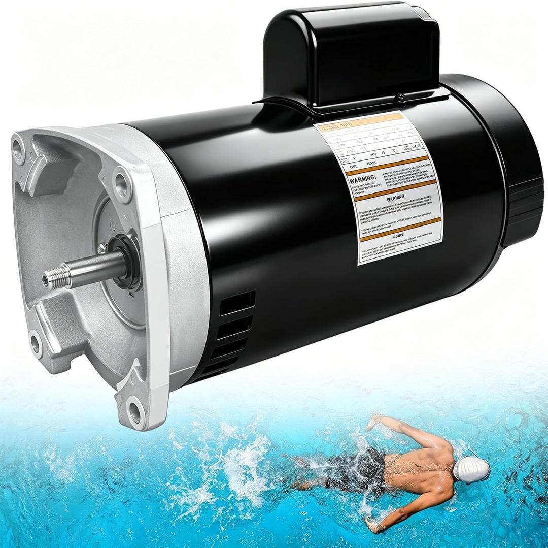 ATRACYPART 2HP Pool Pump Motor, 56Y Square Flange, 230V 3450 RPM Replacement for B2855 & B855, Compatible with Century/A.O. Smith Pool Pump Motors for Above-Ground & In-Ground Pools