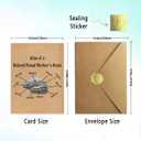 2 x Funny Retirement Card for Postal Worker, Retirement Gift for Postal Worker, Retired Mail Carrier Card, Blank Inside, with Kraft Envelope and Gold Seal Sticker