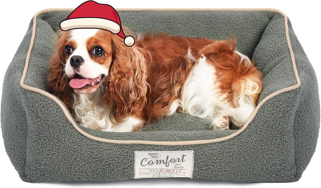 FluffyDream Small Dog Bed, Super Soft Pet Bed Furniture, Suitable for Dogs Up to 30lbs, 24'' x 20'', Sage