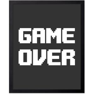 Poster Master Game Over Print - Gaming Poster - Geeky Art - Black & White Typography Design - Gamer Gift - Minimal Game Room, Man Cave or Boy's Bedroom Decor - 8x10 UNFRAMED Wall Art