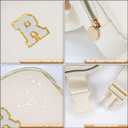 Personalized Anniversary Wife Birthday Gifts from Husband,Mothers Day Gifts for Women,Waist Packs Initial White R,Cream Bag