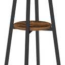 HOOBRO Bar Table, Round Pub Table, 2-Tier with Storage, 37.4" High Top for Small Spaces, with Top Particleboard for Kitchen, Easy to Assemble, Rustic Brown BF55BT01