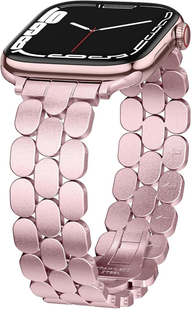 SNBLK Metal Band Compatible with Apple Watch Bands for Women 40mm 41mm 42mm 38mm 44mm 45mm 46mm 49mm, Stainless Steel Dressy Strap for iWatch Series 11 10 9 8 7 6 5 4 3 2 1 SE Ultra