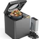 TOPZEE Electric Compost Bin for Kitchen, 3L Smart Countertop Composter with Odorless Auto-Cleaning, Low Noise, Turns Food Waste to Fertilizer in 4 Hours, for Indoor Home Use, Black
