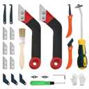 23 Pack Grout Removal Tool Kit, 2 Tile Grout Saws with 6 Extra Blades, 2 Hand Grout Saw and 7 Cleaning Blades, Caulk Remover for Bath Shower, Ideal for Floor Tile Grout Cleaning