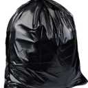 Amazon Basics 30 Gallon Multipurpose Drawstring Trash Bags, 20% Post Consumer Recycled, Black with Red Drawstring, 50 Count