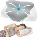 DONAMA Cervical Neck Pillow for Sleeping, Ergonomic Pillow for Neck and Shoulder Support, Contour Pillow for Side Back Stomach Sleepers, Memory Foam Pillow with Cooling Silk Pillowcase