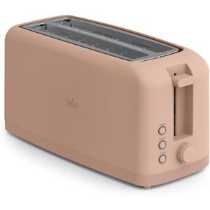 bella 4 Slice Slim Toaster, Fitsanywhere™ Kitchenware, 6 Setting Shade Control with Reheat & Cancel Buttons, Fits Sourdough, 10” Long Slot, Anti Jam & Auto Shutoff, 900 Watt, Blossom