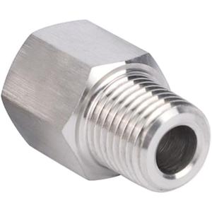 Stainless Steel 304 1/4" NPT Female x M10*1 Male Thread Adapter Metric Convert NPT Pipe Fiiting 1pc