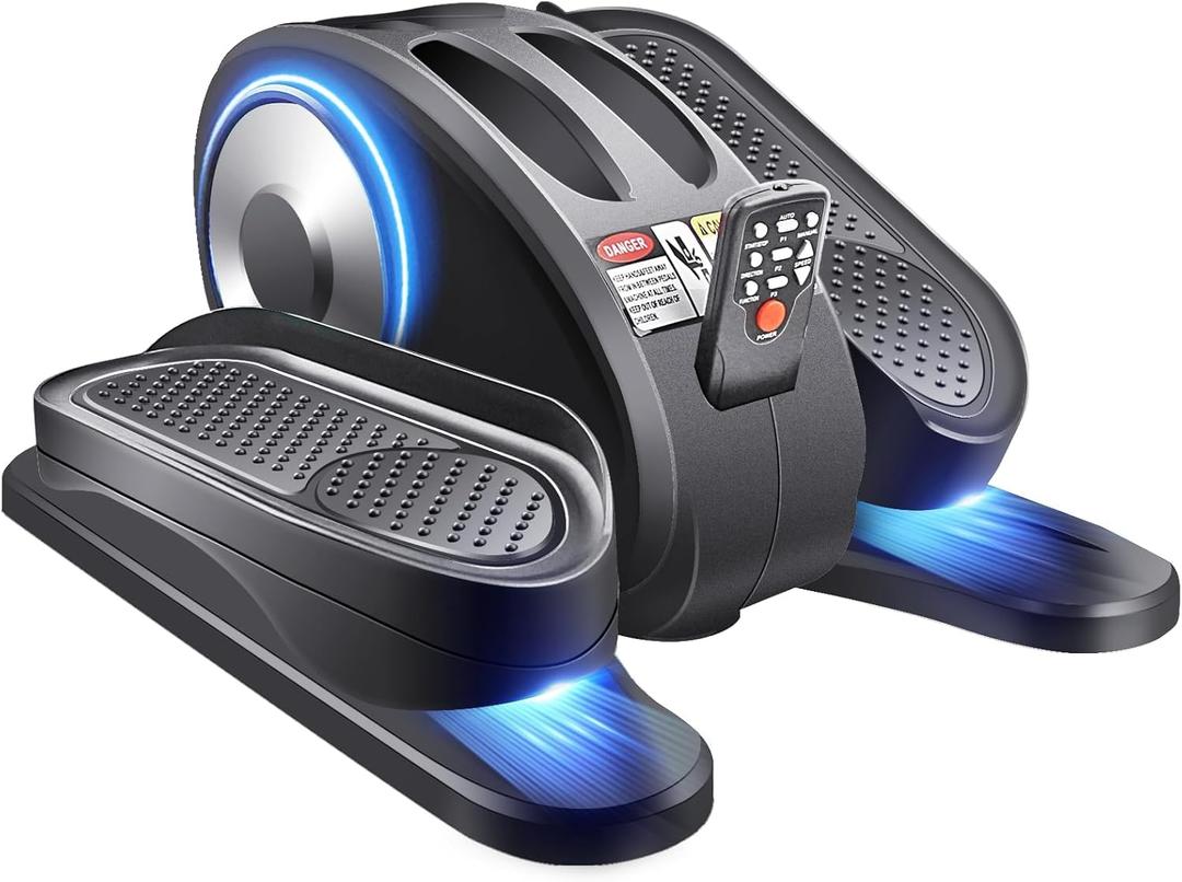 ESL Under Desk Elliptical - Portable Leg Exerciser for Seniors, Compact Seated Elliptical with Remote Control, LCD Display Electric Elliptical Trainers