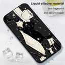 for iPhone 15 Case Anti Scratch Soft Microfiber Lining, Soft Shockproof Slim Fit Floral for iPhone 15 Phone Cover 6.1 inch-Cat Black