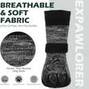 EXPAWLORER Dog Socks to Prevent Licking Paws with Grippers for Hardwood Floors Anti Slip, Traction Control Dog Shoes Booties Boots & Paw Protectors for Small Medium Large Senior Dogs Cold Winter S (Black Mixed)